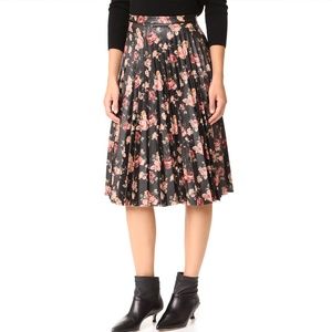 BB Dakota Size 4 Black Faux Leather Floral Skirt